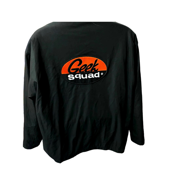 Geek Squad black jacket size XL Best Buy pullover bomber Jacket Grail Rare - Picture 1 of 10